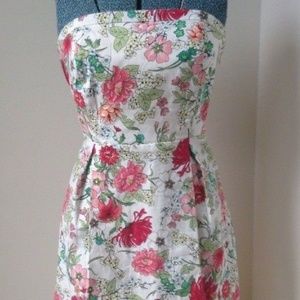 Old Navy Sz 6 Strapless Floral A-Line Dress